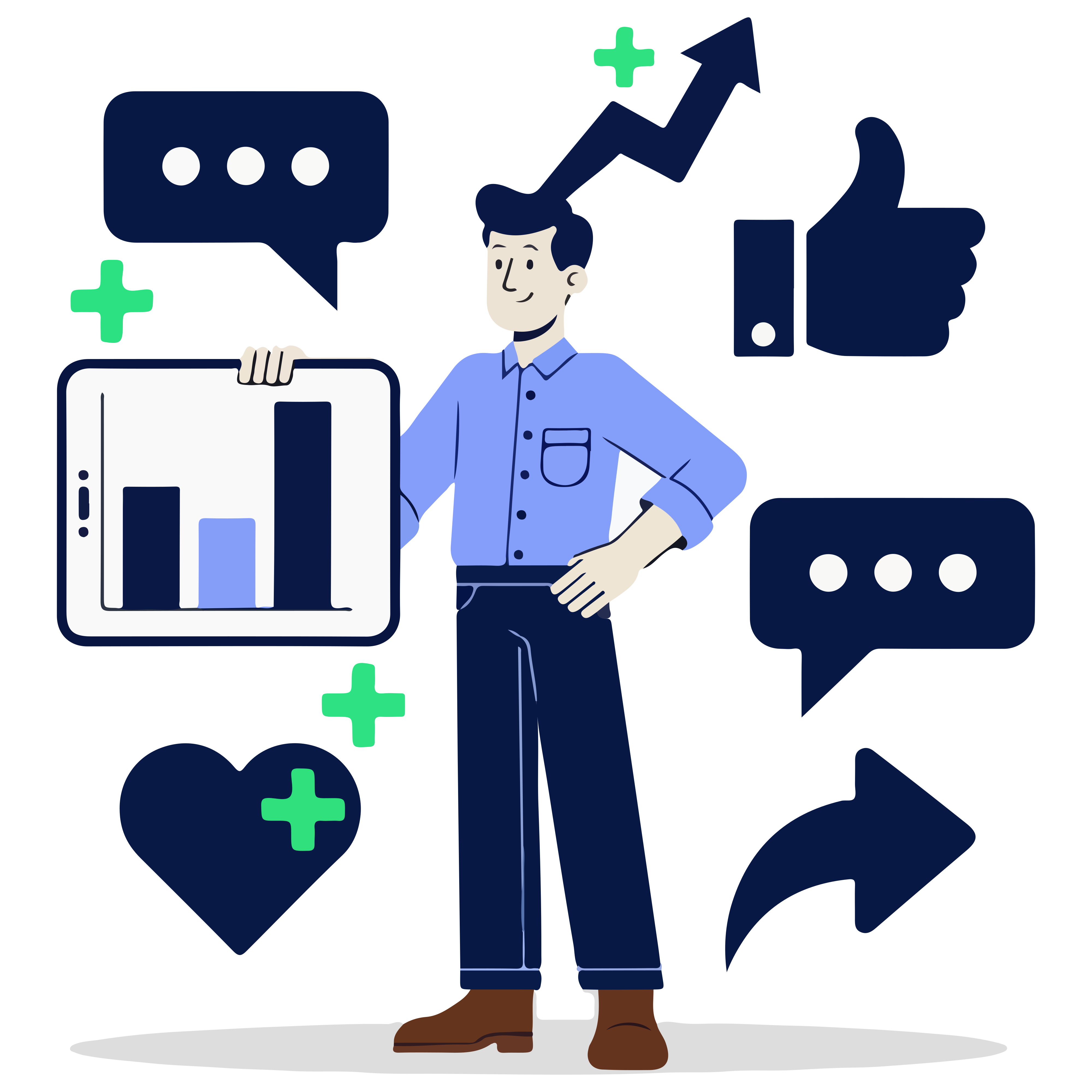 Ilustração de comunicação e engajamento em equipe